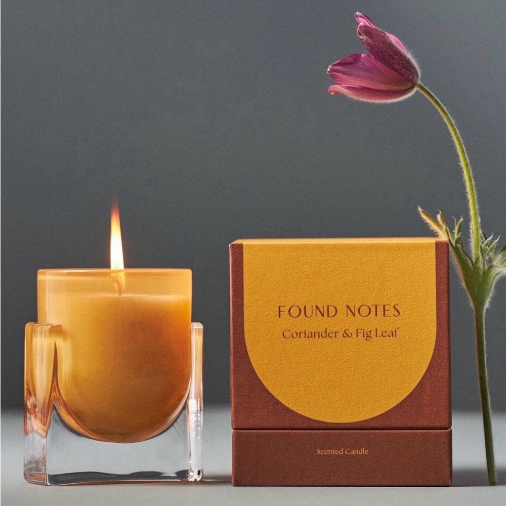 Anthropologie NWT Found Notes Fresh Coriander & Fig Leaf Boxed Candle